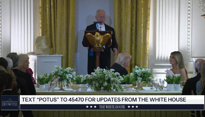 "Без нас ви б говорили французькою". Король Чарльз ІІІ під час вечері в Білому домі пожартував над заявою Трампа